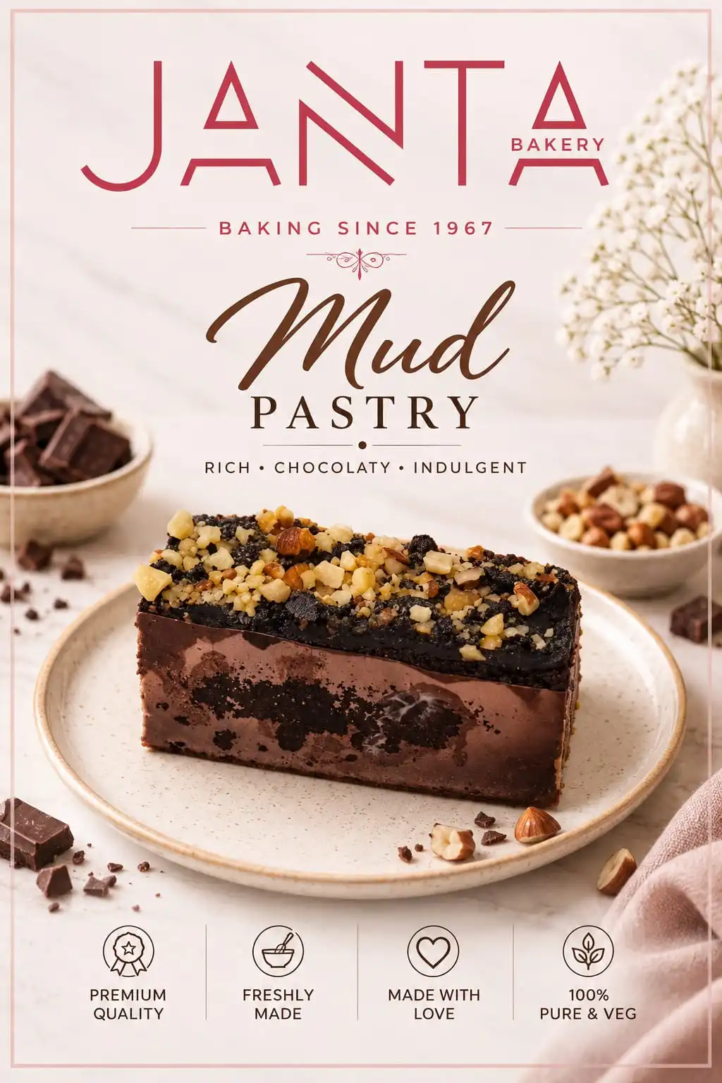 Eggless Mud Pastry