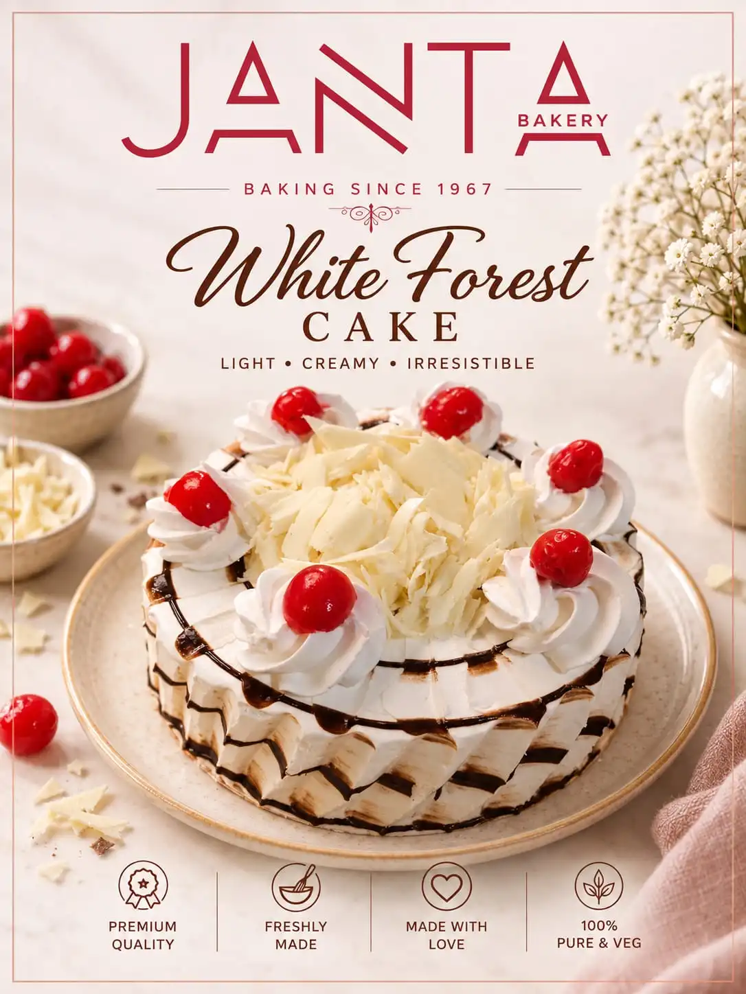 White Forest Cake