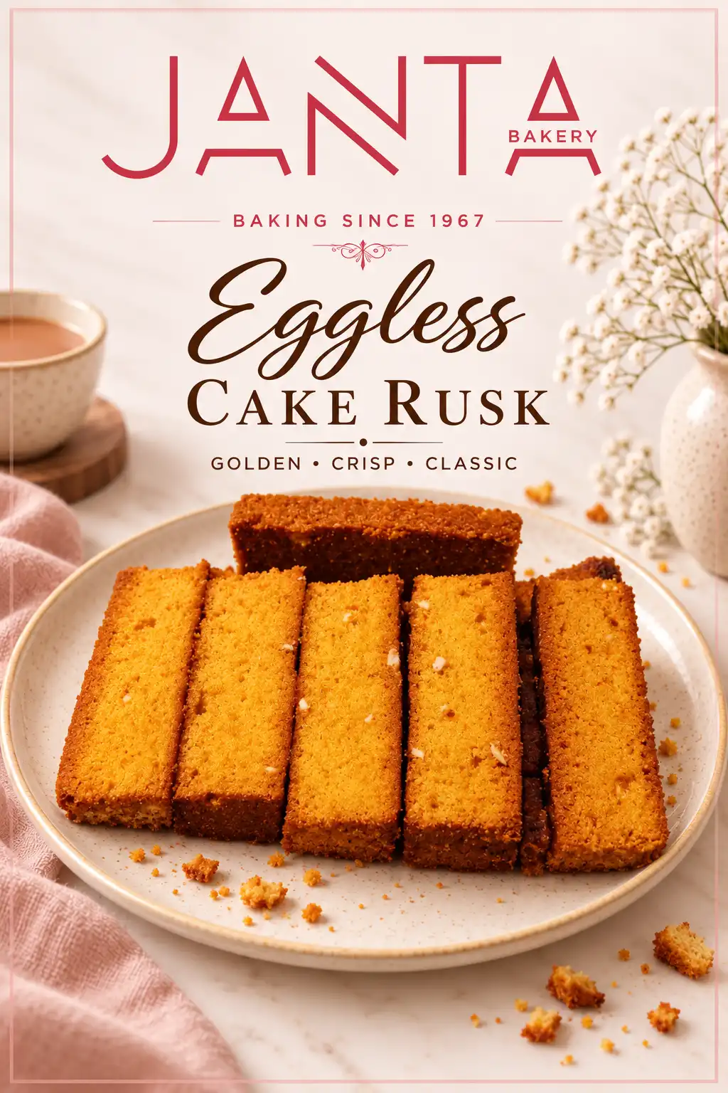 Cake Rusk Eggless
